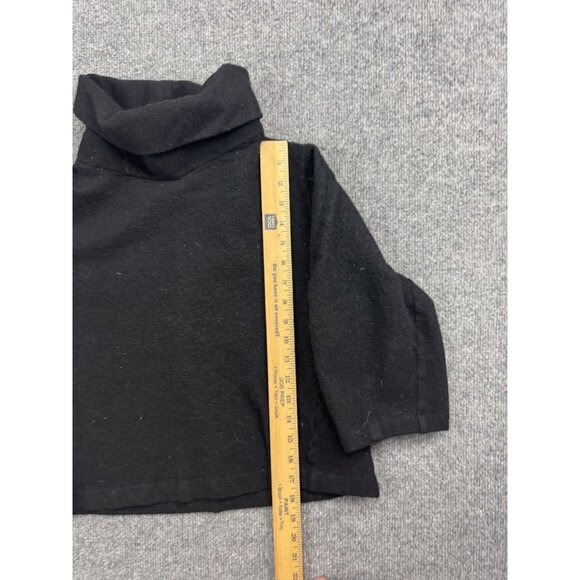 COS Wool Sweater Women's S Black Turtleneck 3/4 Sleeve Knit Cropped Pullover - Picture 4 of 7